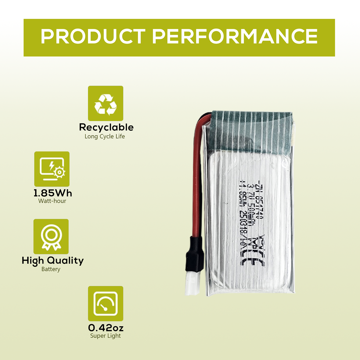 5Pcs 3.7V 500mAh LiPo Batterie - огляд і ціна Drone Battery Adapter